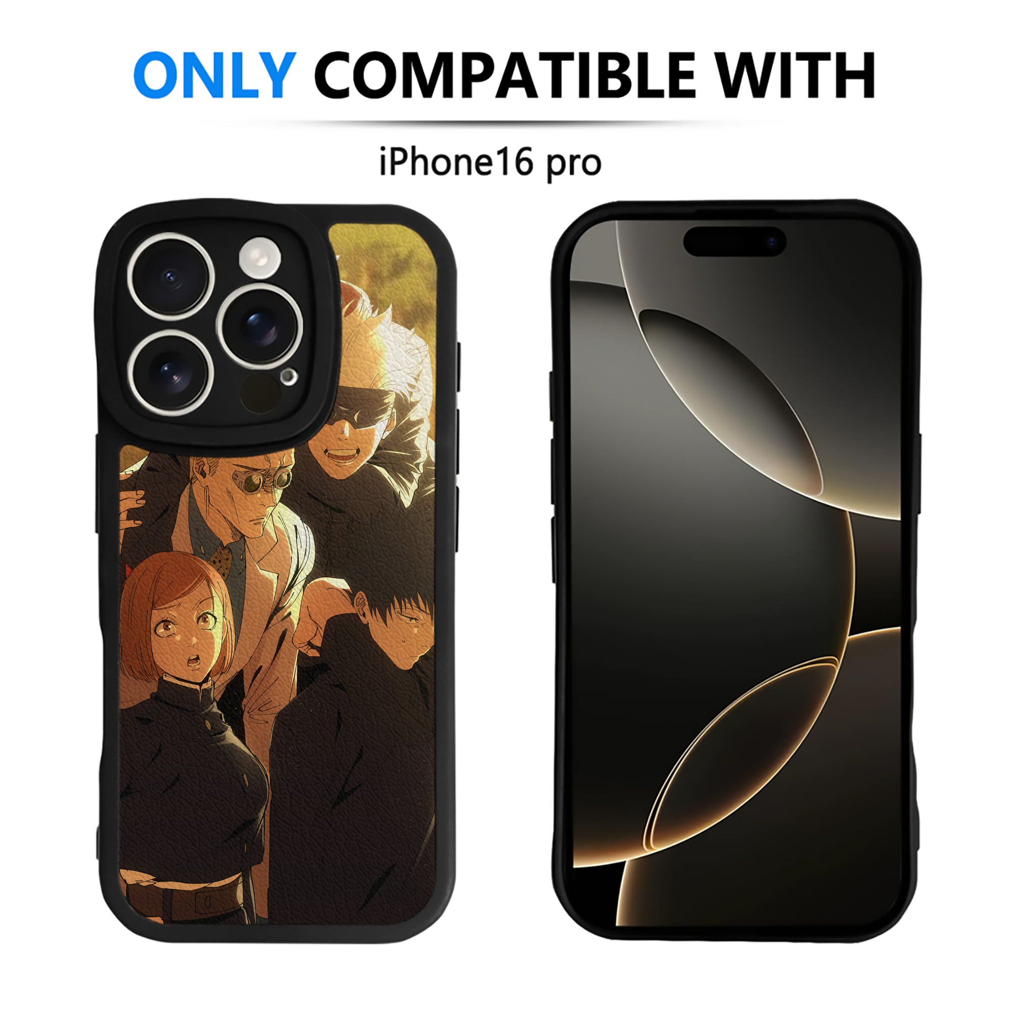 （画像用） 呪術廻戦 Jujutsu Kaisen 【iPhone 16シリーズ対応】シリコンスマホケース（レザー調） 材質：シリコン